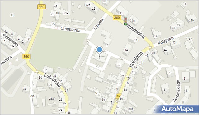 Gryfów Śląski, Lipowa, 1, mapa Gryfów Śląski