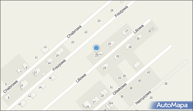 Grzędzice, Liliowa, 23, mapa Grzędzice
