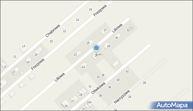 Grzędzice, Liliowa, 26, mapa Grzędzice
