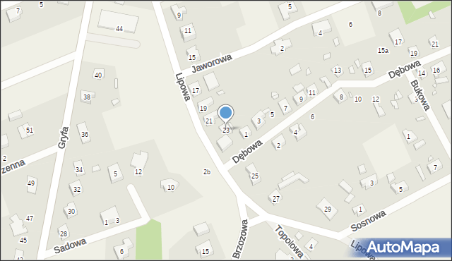 Grzędzice, Lipowa, 23, mapa Grzędzice