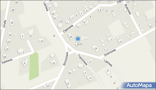 Grzędzice, Lipowa, 27, mapa Grzędzice