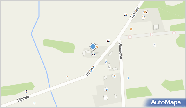 Gwizdały, Lipowa, 9A, mapa Gwizdały
