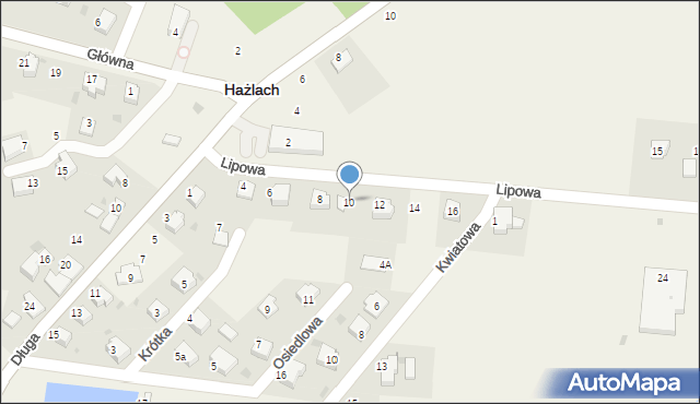 Hażlach, Lipowa, 10, mapa Hażlach