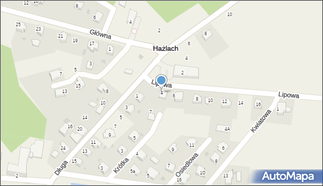 Hażlach, Lipowa, 4, mapa Hażlach