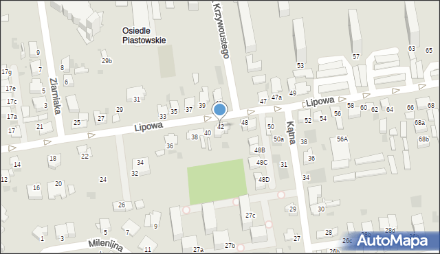 Inowrocław, Lipowa, 42, mapa Inowrocławia