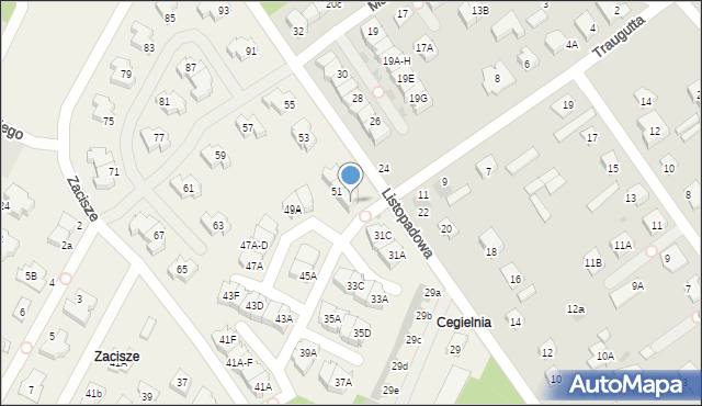 Jabłonna, Listopadowa, 51A, mapa Jabłonna