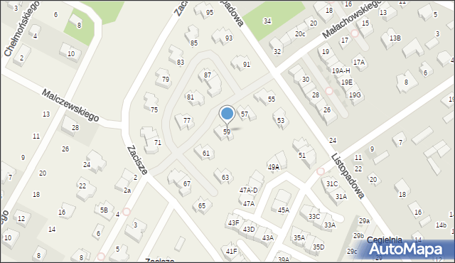 Jabłonna, Listopadowa, 59, mapa Jabłonna