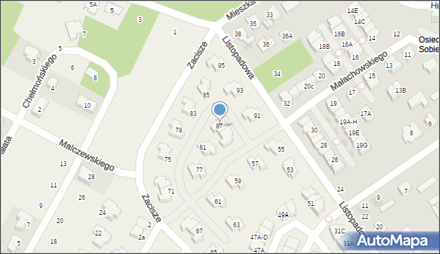 Jabłonna, Listopadowa, 87, mapa Jabłonna