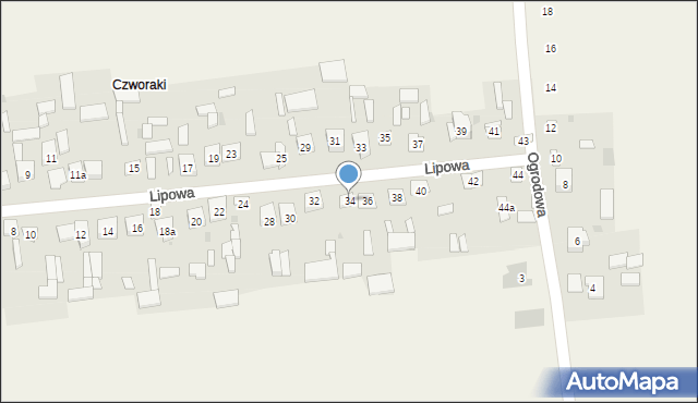 Jabłonna Lacka, Lipowa, 34, mapa Jabłonna Lacka
