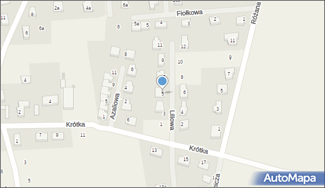 Jaczów, Liliowa, 5, mapa Jaczów