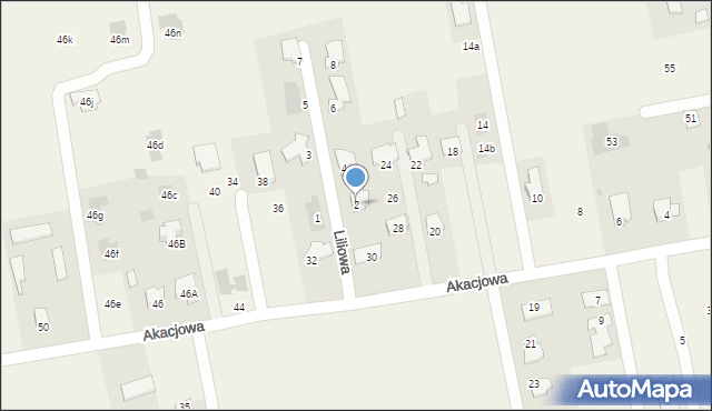 Jakubowice Konińskie, Liliowa, 2, mapa Jakubowice Konińskie