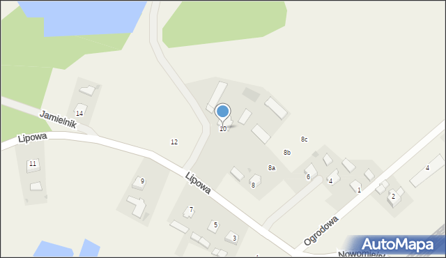 Jamielnik, Lipowa, 10, mapa Jamielnik