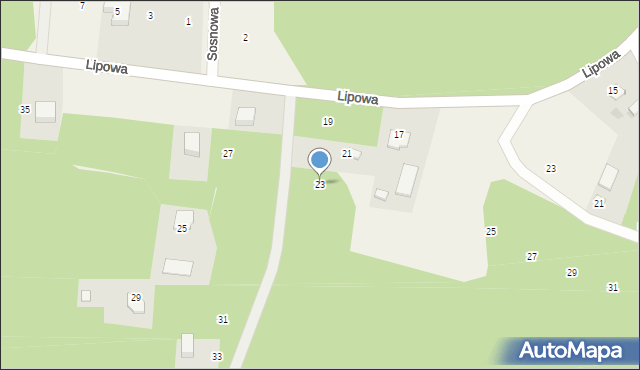 Jamielnik, Lipowa, 23, mapa Jamielnik