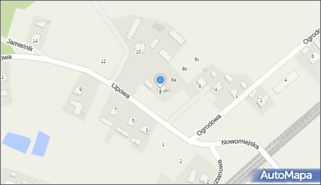 Jamielnik, Lipowa, 8, mapa Jamielnik