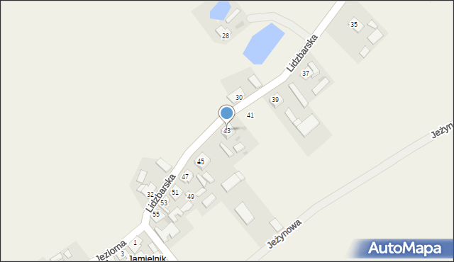 Jamielnik, Lidzbarska, 43, mapa Jamielnik