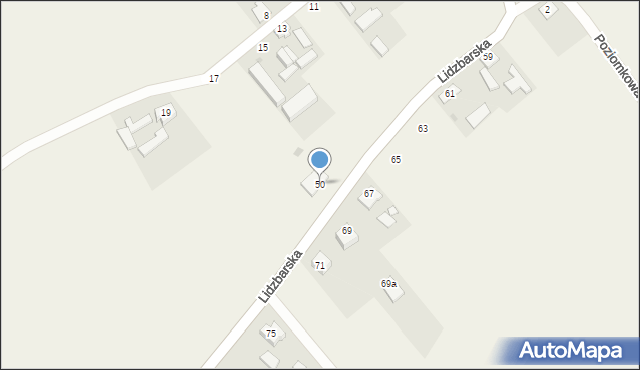 Jamielnik, Lidzbarska, 50, mapa Jamielnik