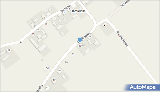 Jamielnik, Lidzbarska, 61, mapa Jamielnik