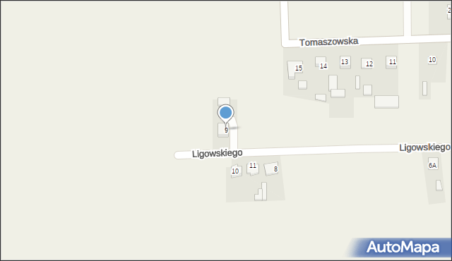 Jarczów, Ligowskiego, 9, mapa Jarczów