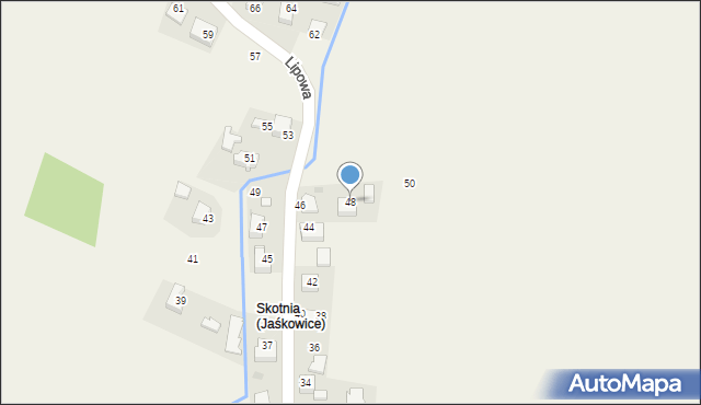 Jaśkowice, Lipowa, 48, mapa Jaśkowice