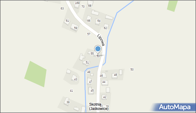 Jaśkowice, Lipowa, 53, mapa Jaśkowice