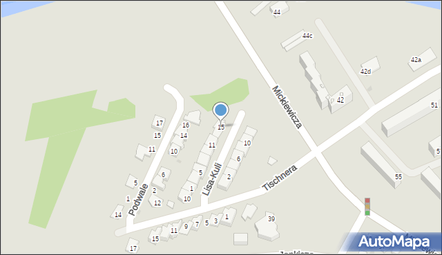 Jasło, Lisa-Kuli Leopolda, płk., 15, mapa Jasła