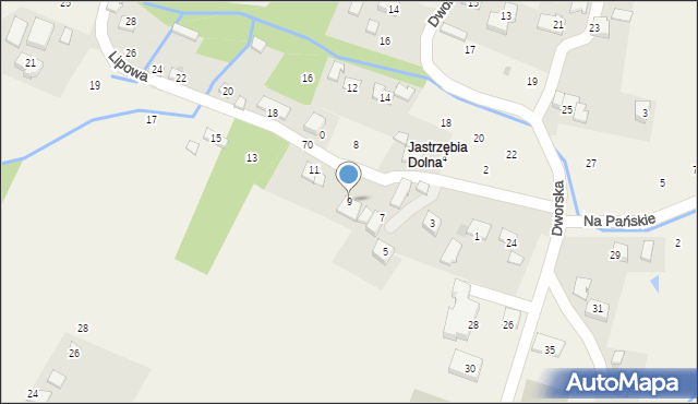 Jastrzębia, Lipowa, 9, mapa Jastrzębia