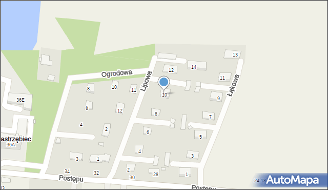 Jastrzębiec, Lipowa, 10, mapa Jastrzębiec