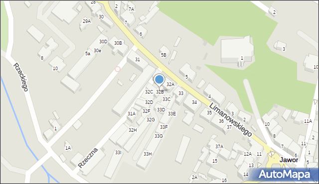 Jawor, Limanowskiego Bolesława, 32B, mapa Jawor