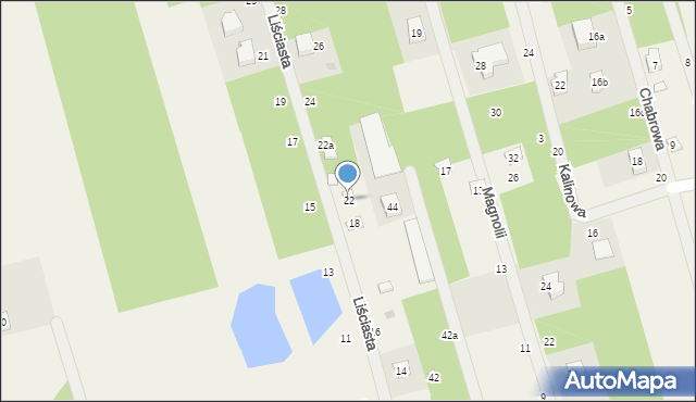 Jedlicze B, Liściasta, 22, mapa Jedlicze B