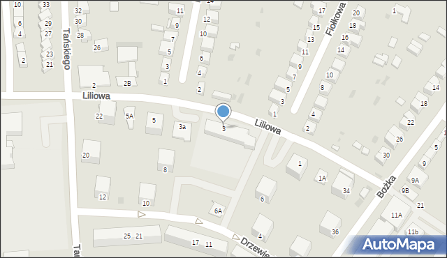 Jelcz-Laskowice, Liliowa, 3, mapa Jelcz-Laskowice