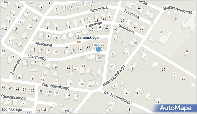 Jelenia Góra, Liczyrzepy, 20A, mapa Jelenia Góra