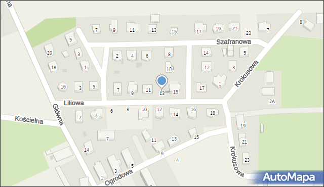 Jezierzyce, Liliowa, 13, mapa Jezierzyce