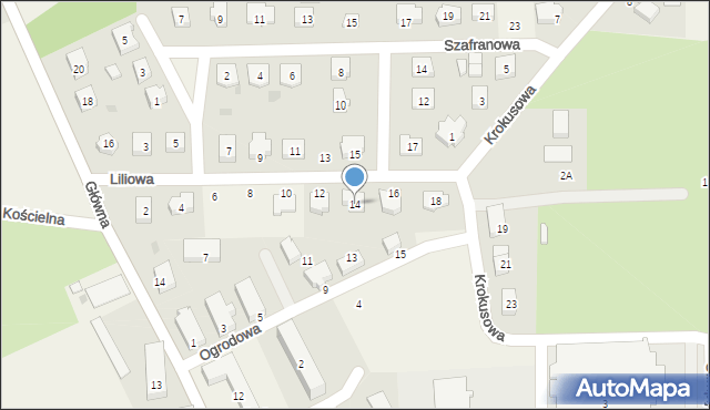 Jezierzyce, Liliowa, 14, mapa Jezierzyce