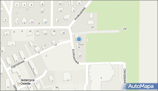 Jezierzyce, Liliowa, 21a, mapa Jezierzyce