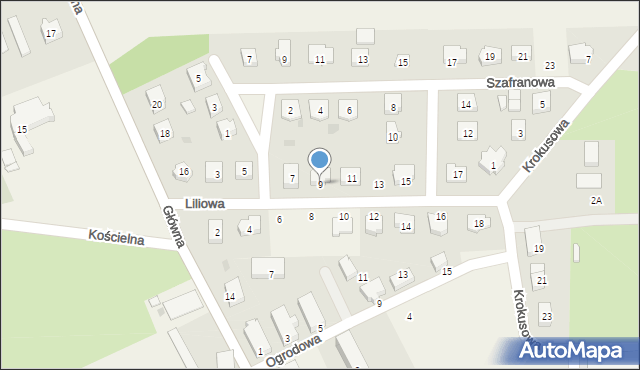 Jezierzyce, Liliowa, 9, mapa Jezierzyce