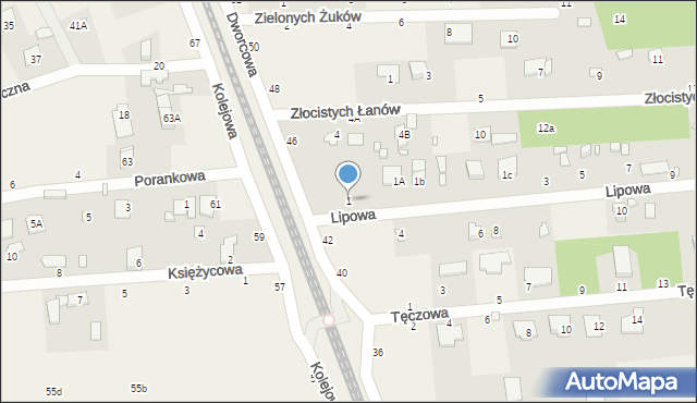 Jeziórko, Lipowa, 1, mapa Jeziórko