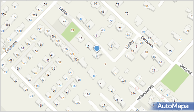 Józefosław, Limby, 11, mapa Józefosław