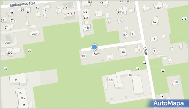 Józefów, Lisia, 10A, mapa Józefów