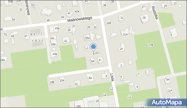 Józefów, Lisia, 4, mapa Józefów