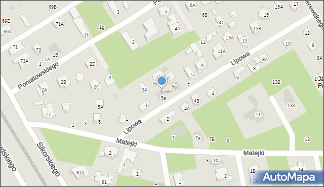 Józefów, Lipowa, 5b, mapa Józefów