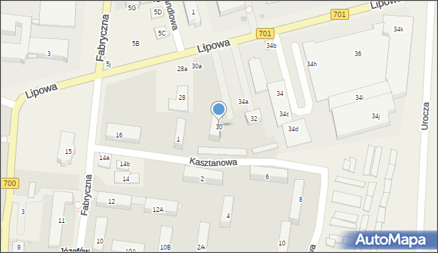Józefów, Lipowa, 30, mapa Józefów