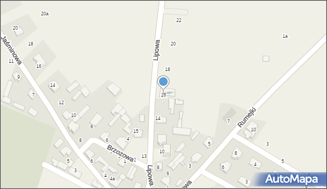 Juchnowiec Kościelny, Lipowa, 16, mapa Juchnowiec Kościelny