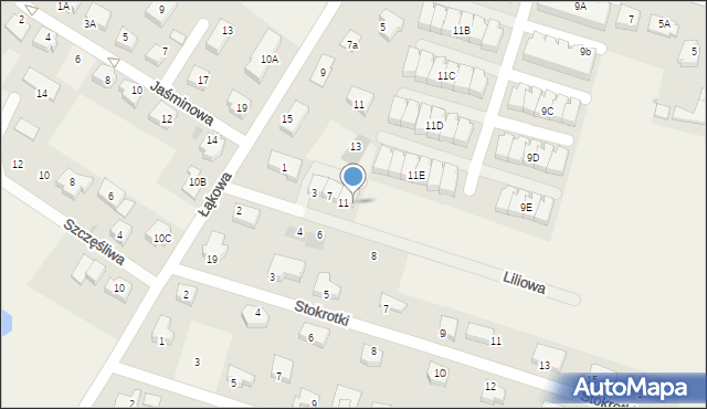 Juszkowo, Liliowa, 13, mapa Juszkowo