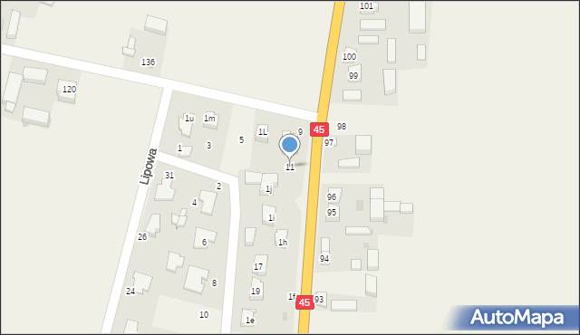 Kadłub, Lipowa, 11, mapa Kadłub