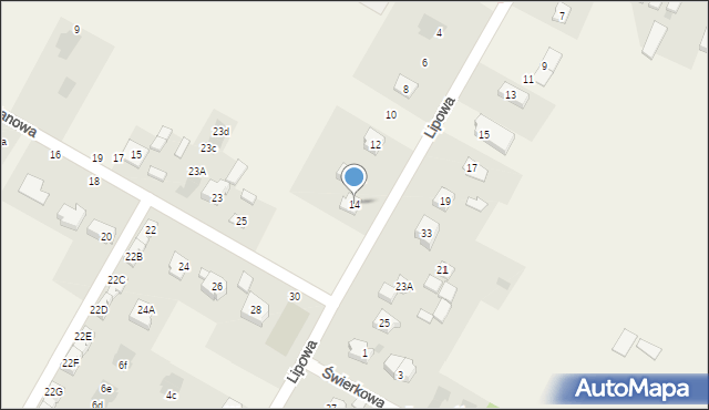 Kalinówka, Lipowa, 14, mapa Kalinówka