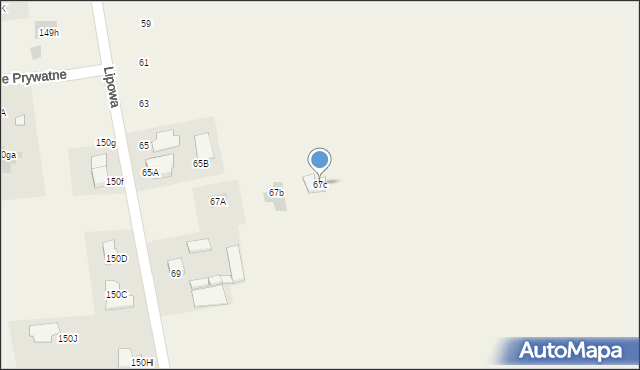 Kalinówka, Lipowa, 67c, mapa Kalinówka