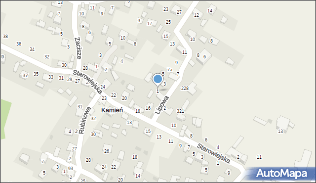 Kamień, Lipowa, 1, mapa Kamień