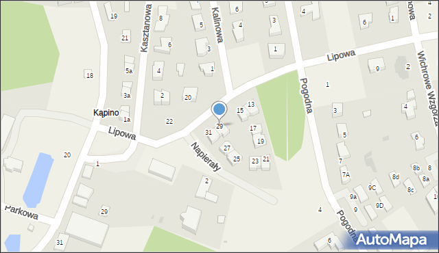 Kąpino, Lipowa, 29, mapa Kąpino