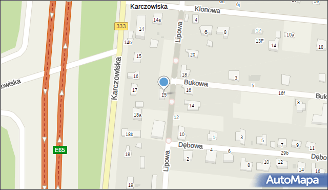 Karczowiska, Lipowa, 15, mapa Karczowiska