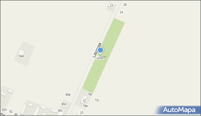 Karolinów, Liściasta, 14/22, mapa Karolinów